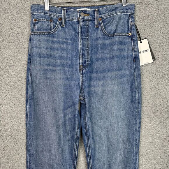 RE/DONE Jeans Sz 29 70S High Waist Skinny Boot‎ Button Fly Zipped Cuffs NWT $295 - Picture 2 of 15